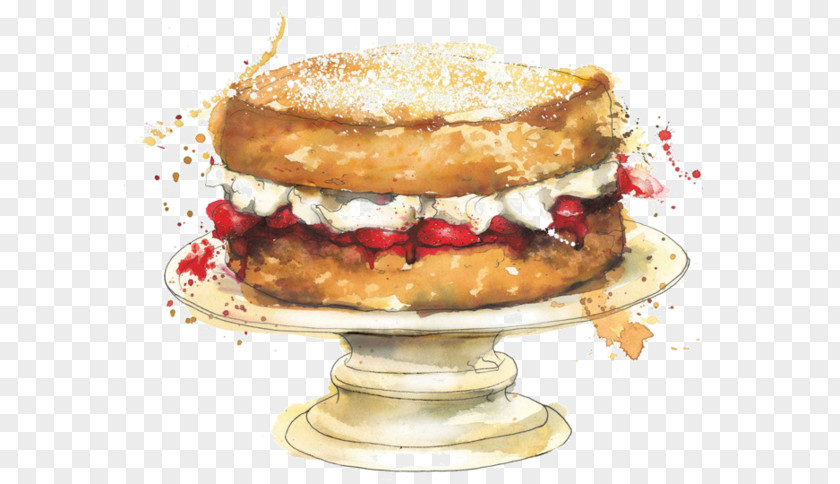 Desserts Watercolor Food Illustration Painting Image PNG