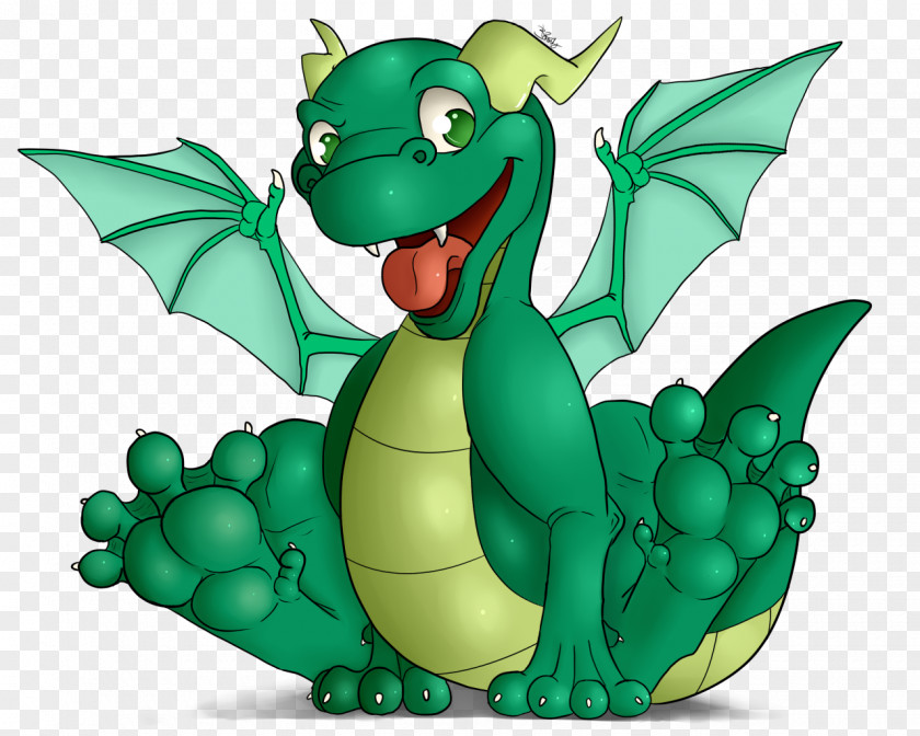 Green Dragon Mythical Creature Background PNG