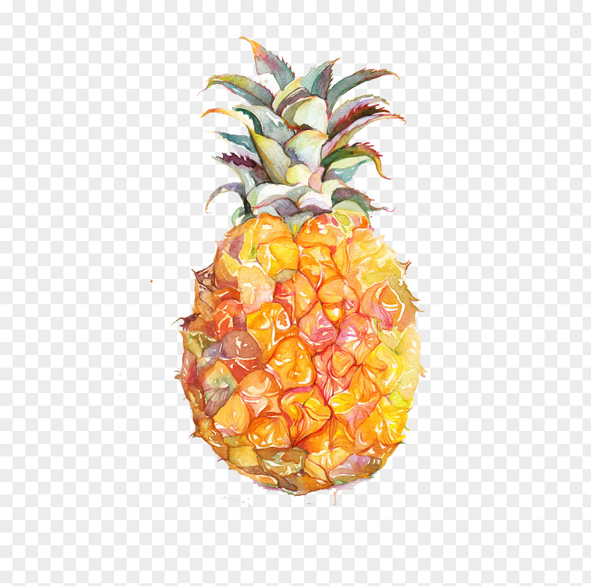 Yellow Simple Watercolor Pineapple Juice Fruit Painting PNG