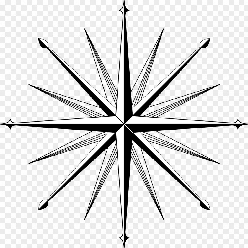 Compass Line Art North Rose Points Of The Clip PNG