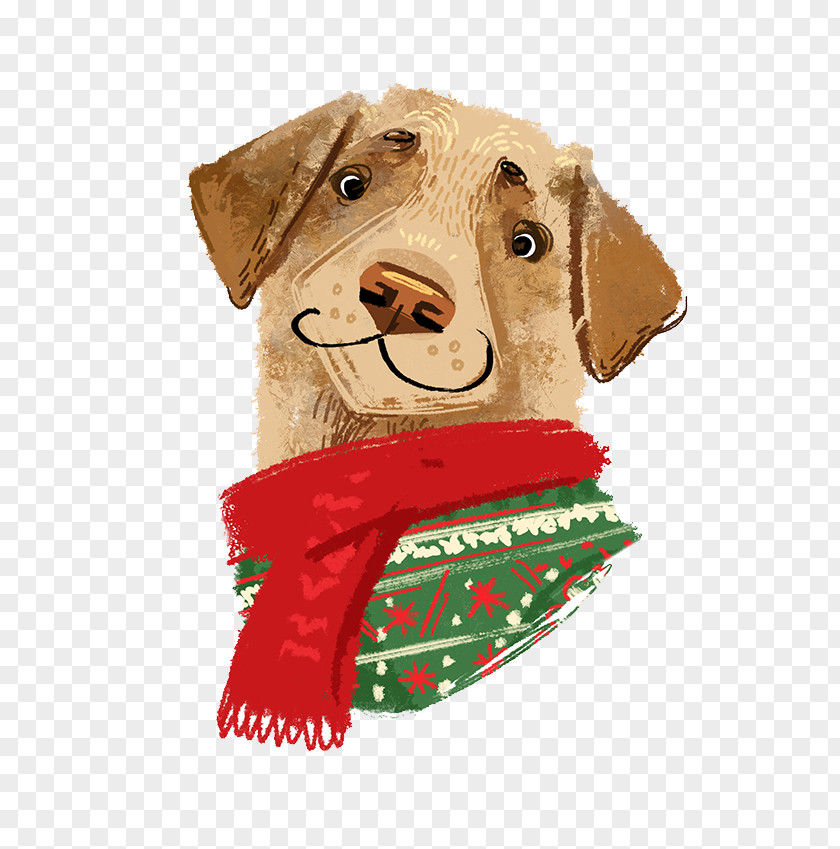 Hand-painted Christmas Dog Avatar PNG