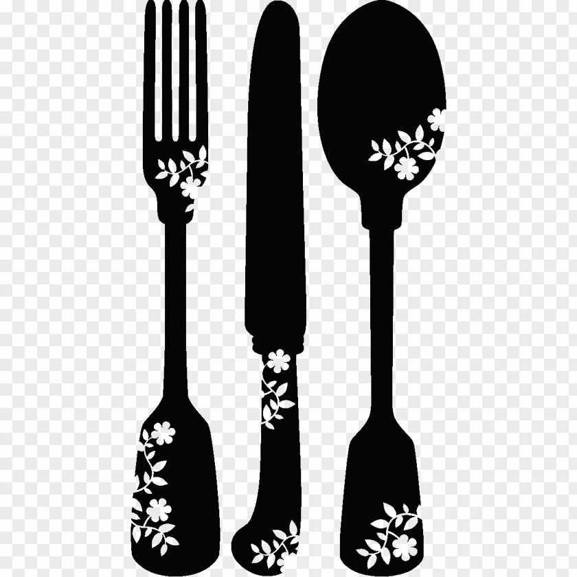 Kitchen Utensils Stencil Silhouette Knife Phonograph Record PNG