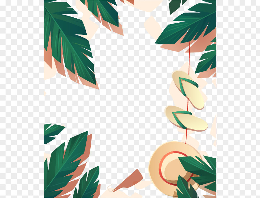 Vector Hand-painted Beach Poster Illustration PNG