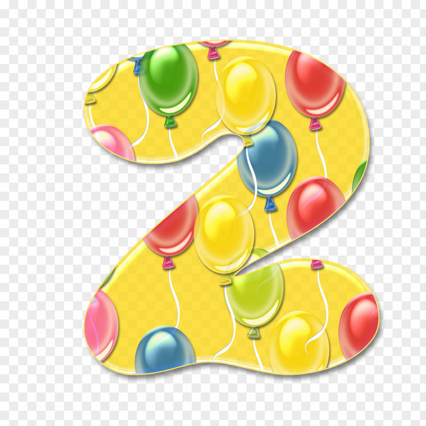*2* Birthday Number Toy Balloon Anniversary PNG