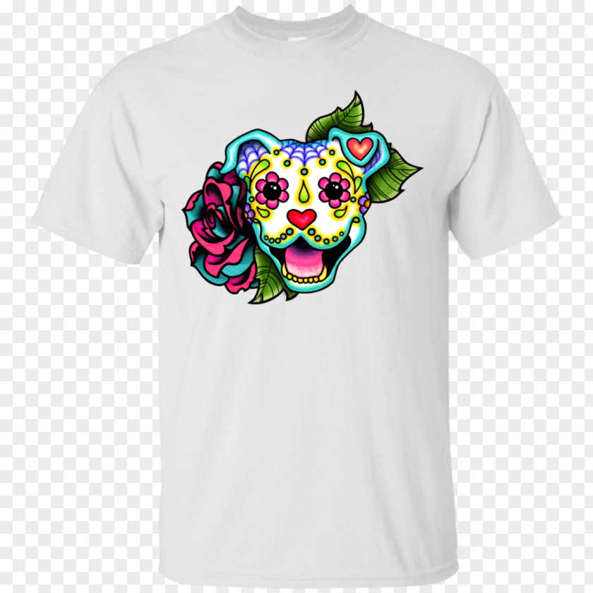 T-shirt Calavera Pit Bull Neckline PNG