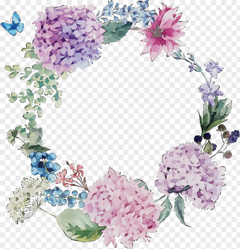 Floral Design Flower Wreath Image Watercolor Painting PNG