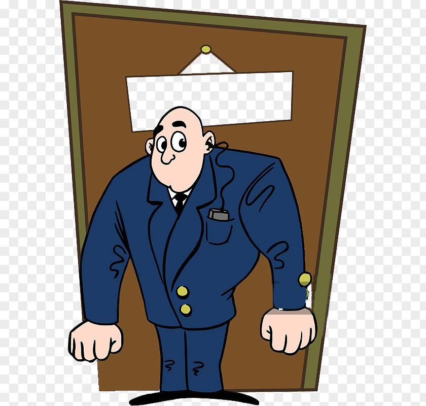 A Policeman Patrolling The Doorway Cartoon Animation Illustration PNG