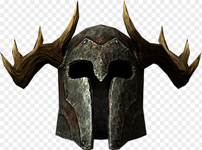 Elder Scrolls Skyrim Helmet PNG Helmet, silver and brown head helm illustration clipart PNG
