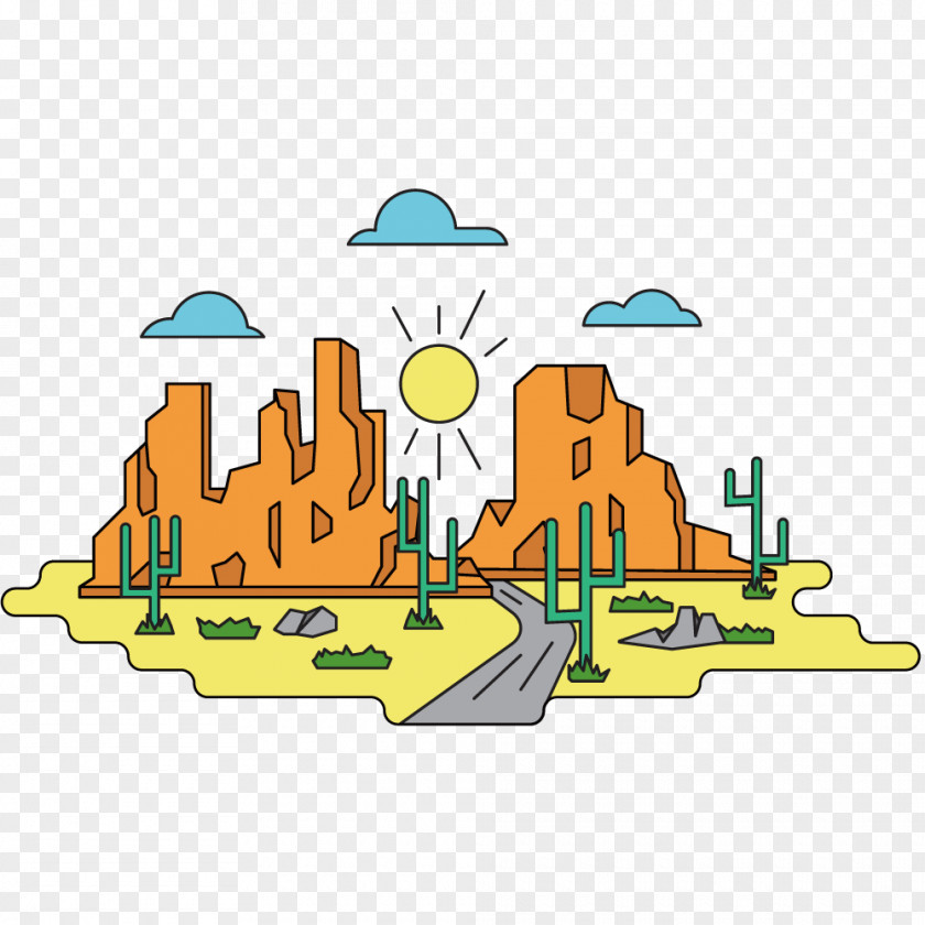 Vector Sunshine City Illustration PNG