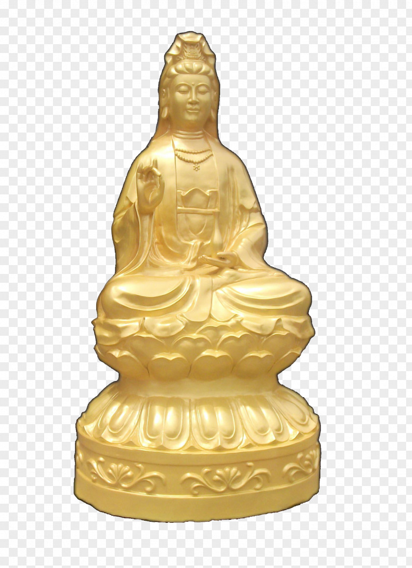 Golden Goddess Of Mercy I Ching Deity Feng Shui PNG