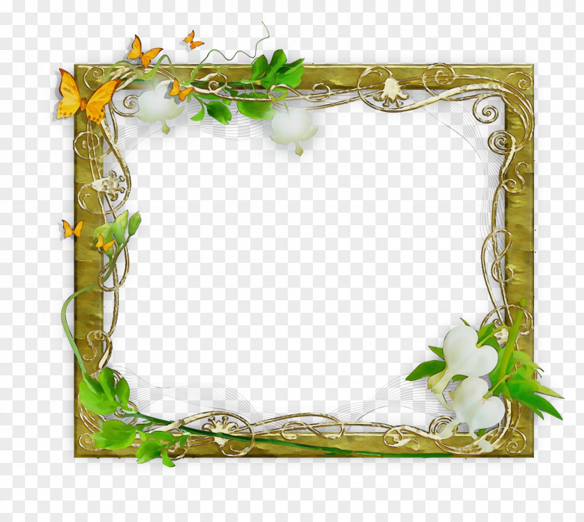Picture Frames Rectangle Floral Design Image PNG
