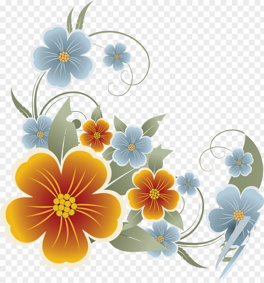 Floral Flower Design Clip Art PNG