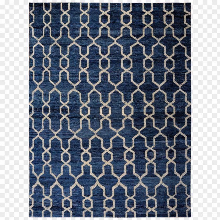 Rug Cobalt Blue Symmetry Pattern PNG