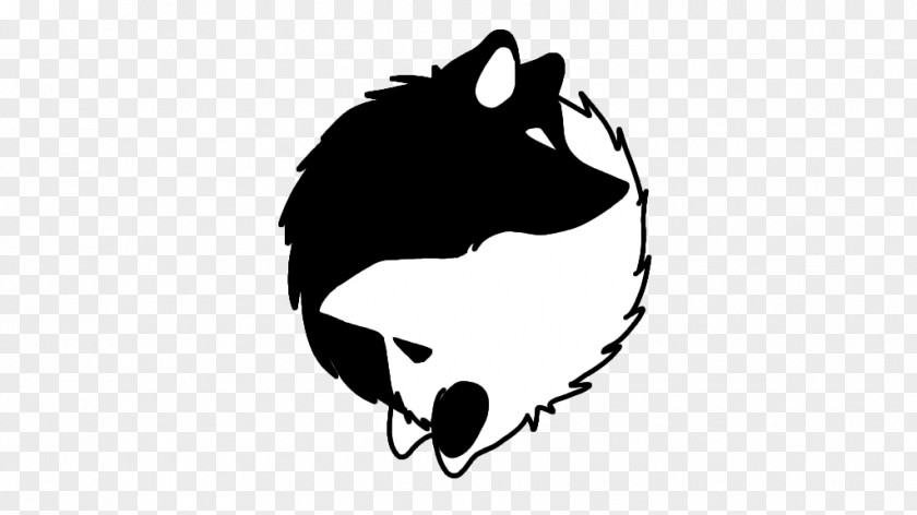 Yin Yang Gray Wolf And Dhole Canidae Black White PNG