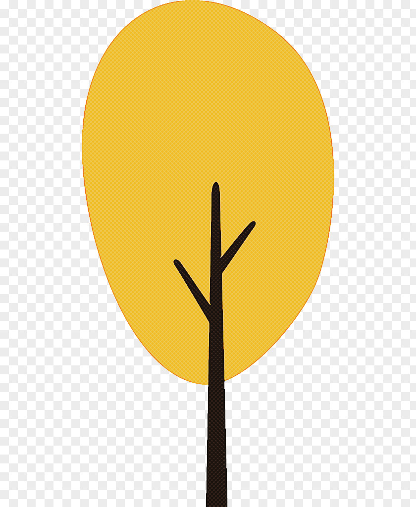 Yellow Line Tree Plant Symbol PNG