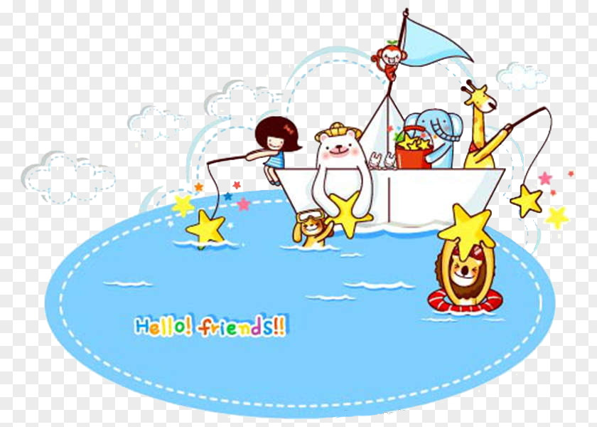 Dream Boat Child Cartoon Model Sheet Illustration PNG