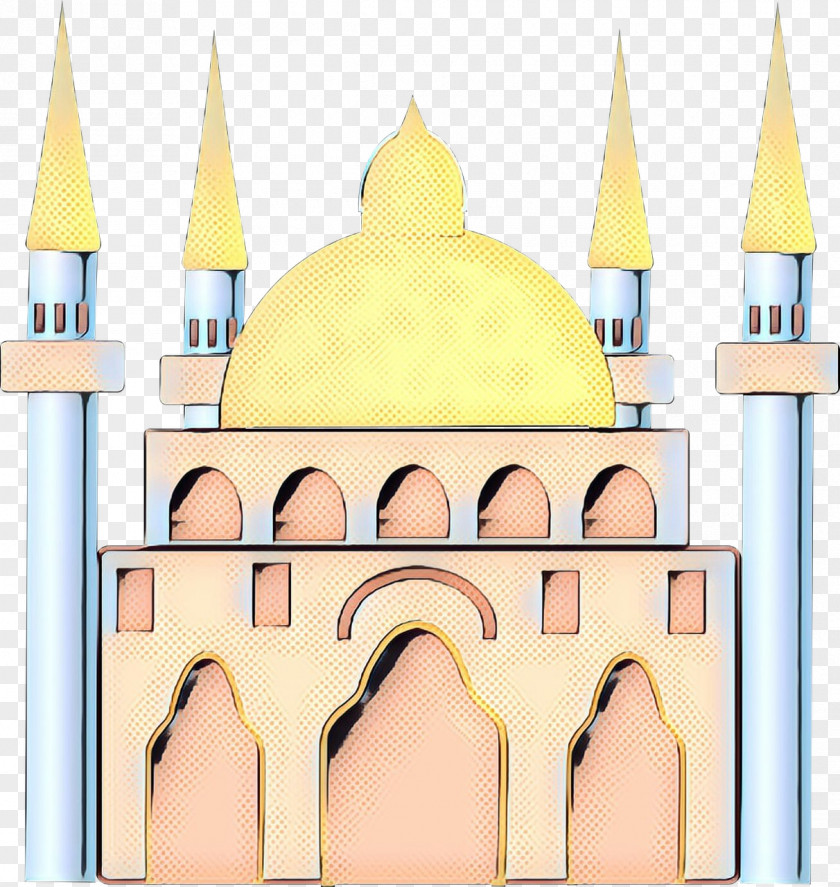Steeple Building Yellow Background PNG