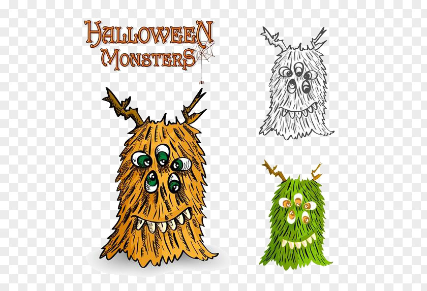 Cartoon Ghost Material Halloween Monster Drawing Clip Art PNG