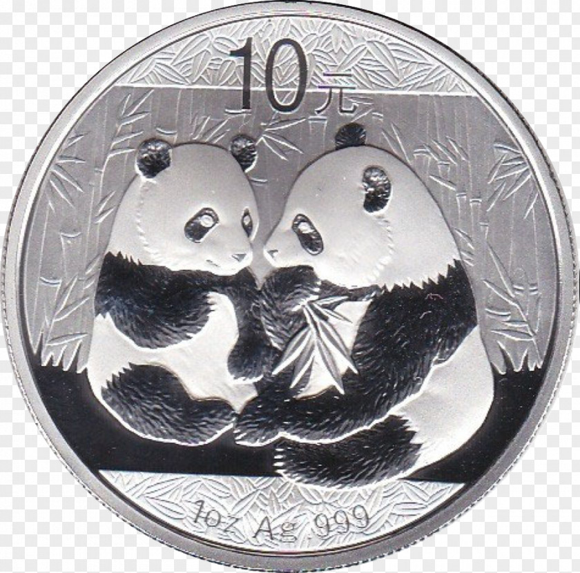Coin Giant Panda Chinese Silver PNG
