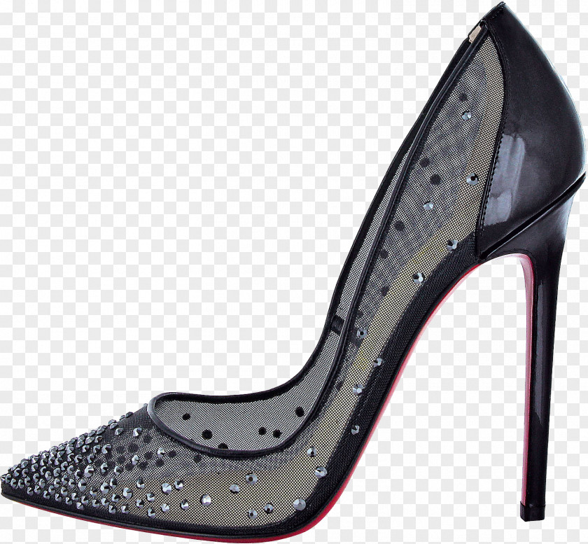 Louboutin Image Court Shoe High-heeled Footwear Rhinestone Ballet Flat PNG
