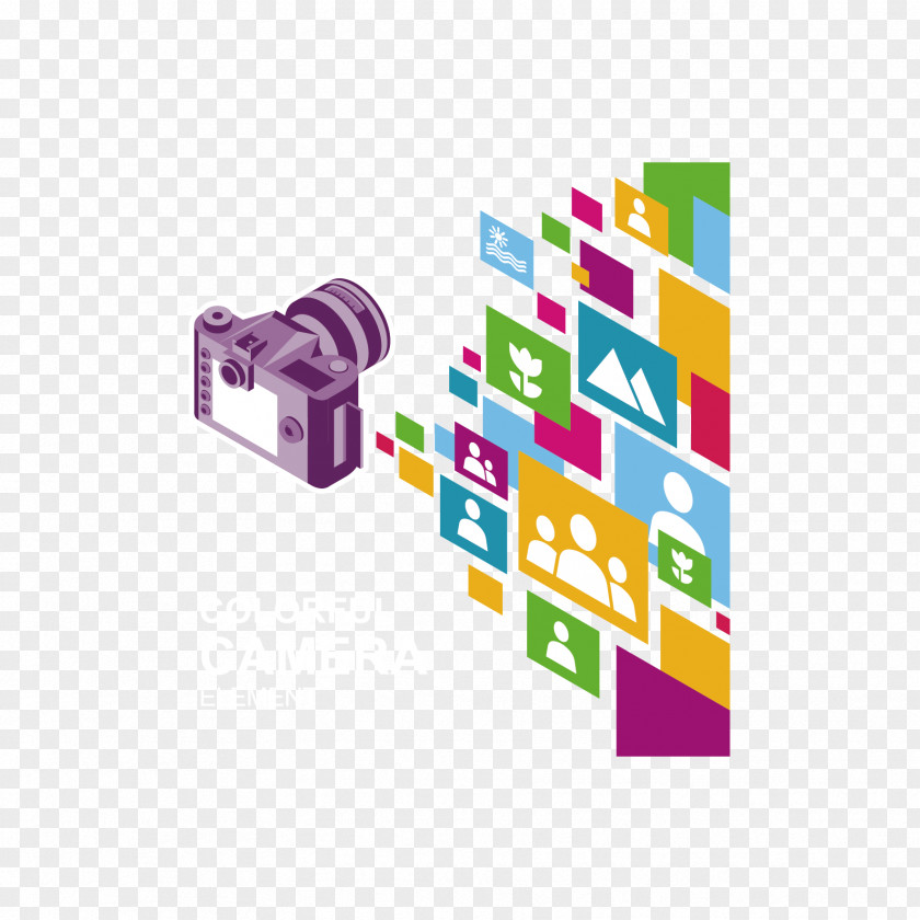 Vector Camera And Color Box Graphic Design Icon PNG