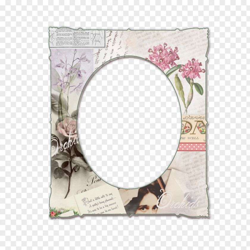 Floral Border Label Plants Flowers Material Paper Picture Frame Film PNG