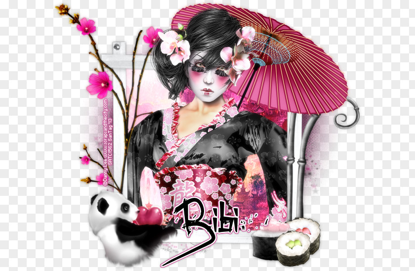 Flower Geisha Pink M PNG