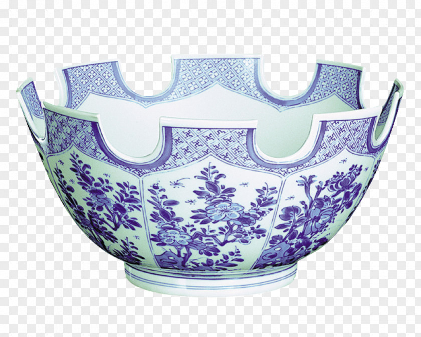 Table Blue And White Pottery Tableware Bowl Mottahedeh & Company PNG