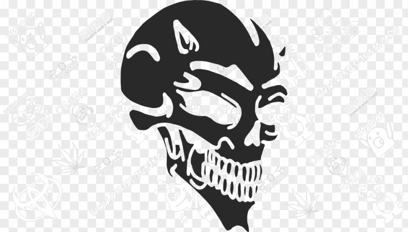 Skull Sticker Devil Decal Stencil PNG