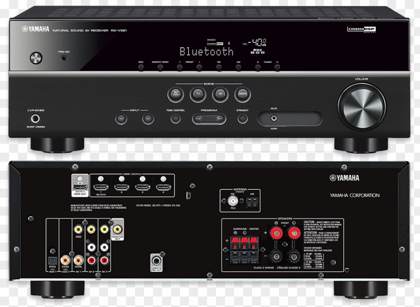 AV Receiver Yamaha RX-V381 Corporation Home Theater Systems DTS PNG