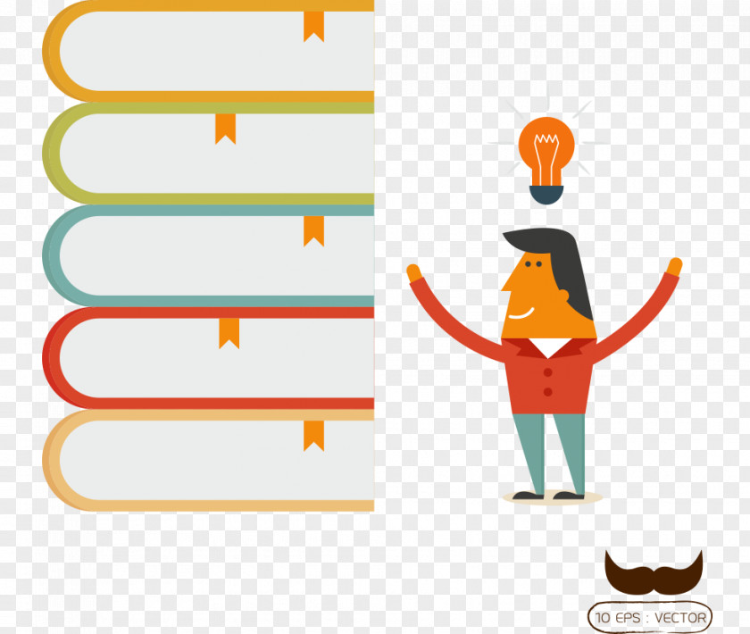 Book Knowledge Flat Design PNG