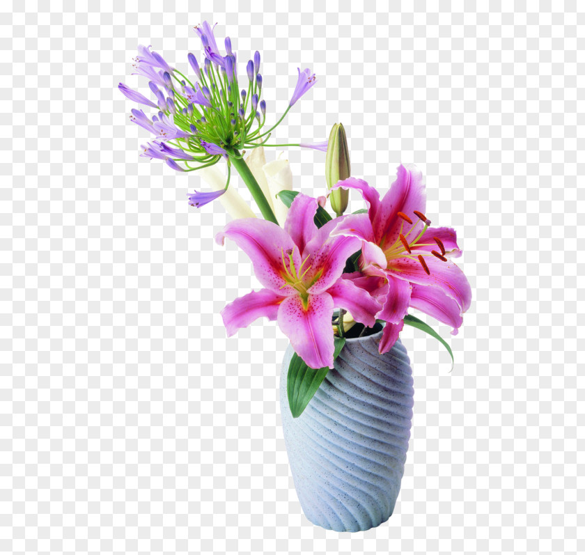 Vase Floral Design Cut Flowers Lilium PNG