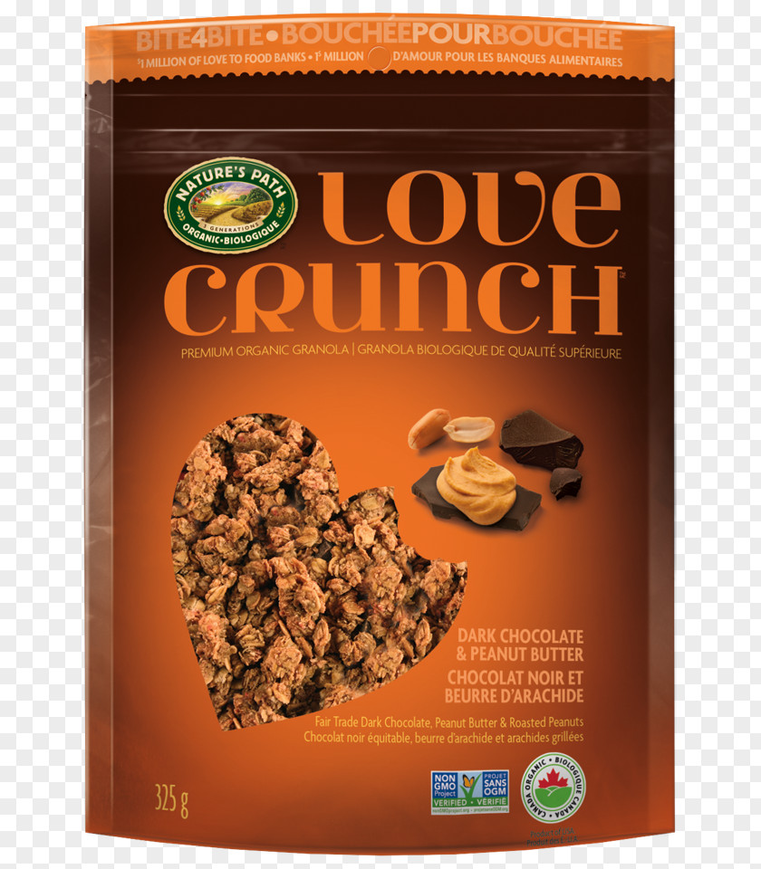 Chocolate Organic Food Nature's Path Love Crunch Dark Granola Peanut Butter Premium PNG
