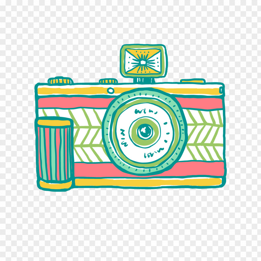 Vector Painted Camera Photography Drawing Flash PNG