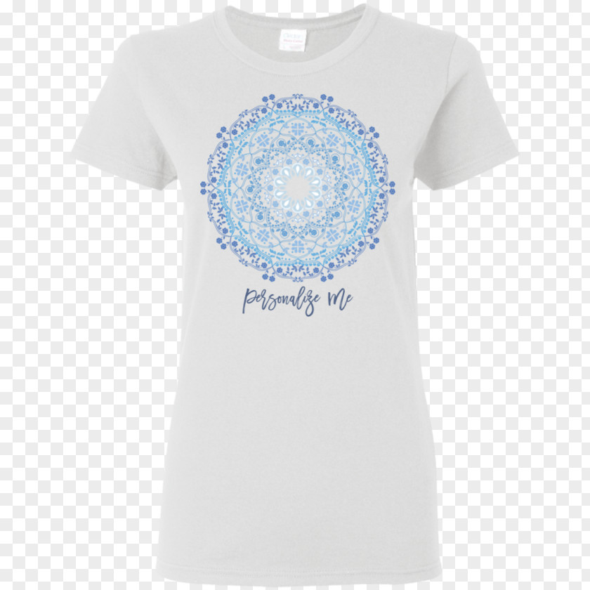 Blue T-shirt Design Mandala Sleeve PNG