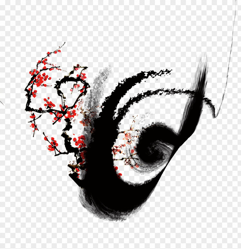 Free Ink Brush To Pull The Material Download Plum Blossom Computer File PNG