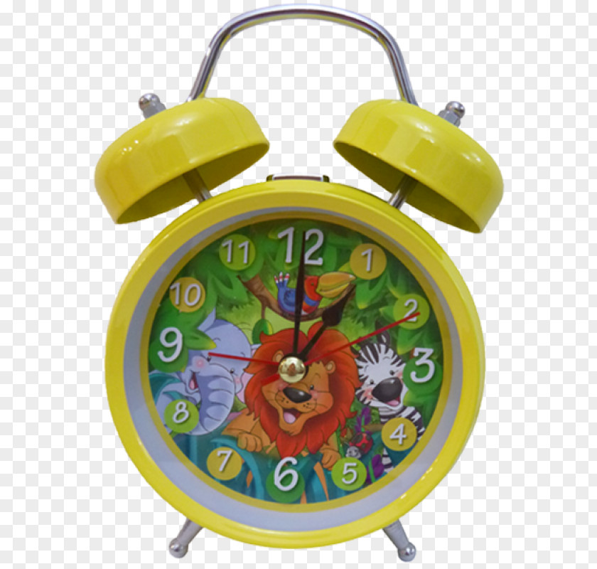 Yellow Alarm Clock Clocks Child Device Room PNG