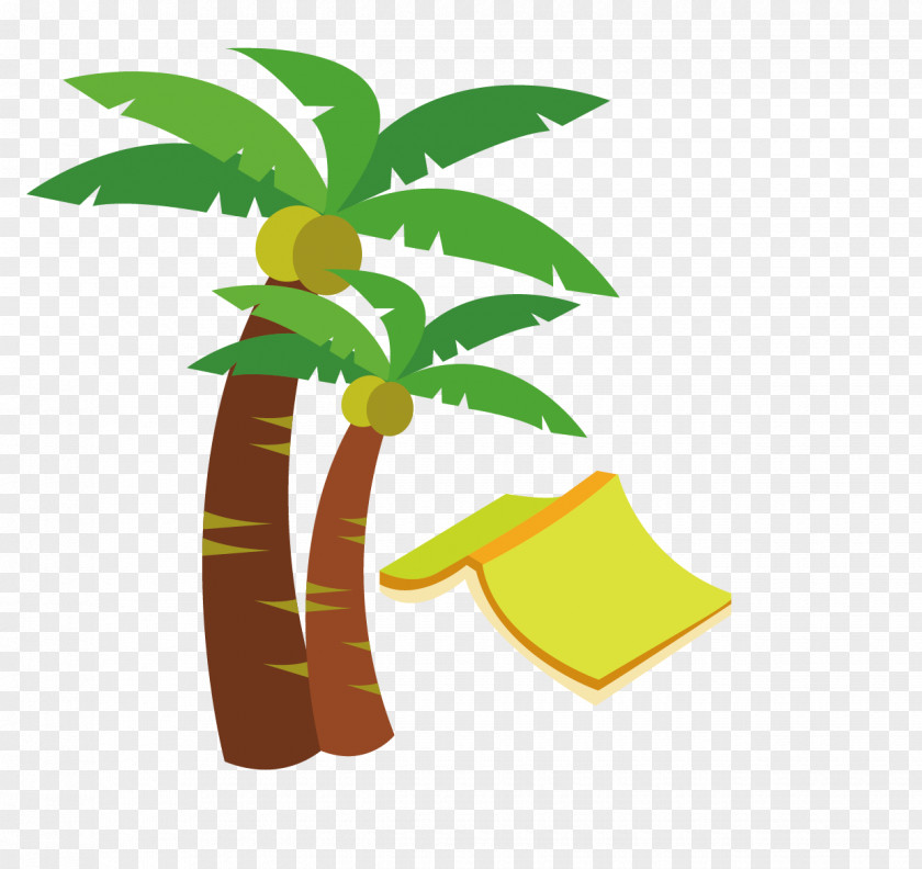 Coconut Tree Vector Material And Books PNG