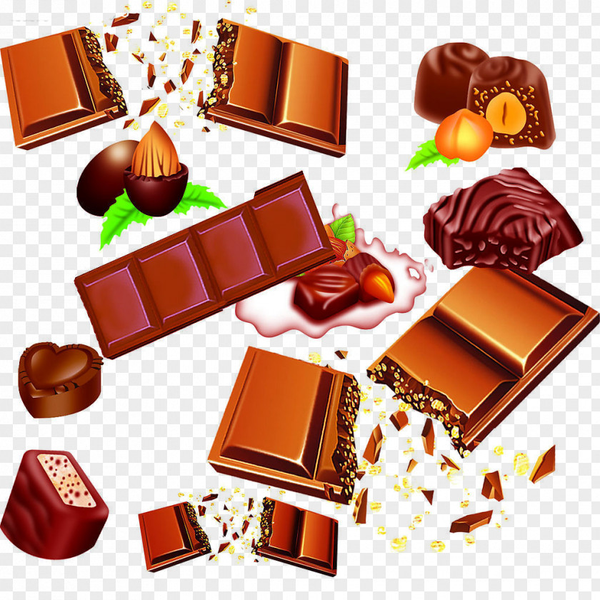 Gourmet Chocolate Cartoon Pattern Bar Dominostein Praline Bonbon PNG