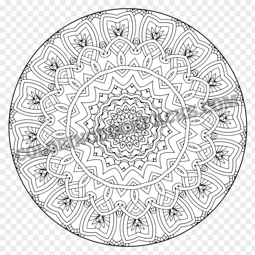 M Sanskrit Line ArtMandala Coloring Book Mandala Black & White PNG