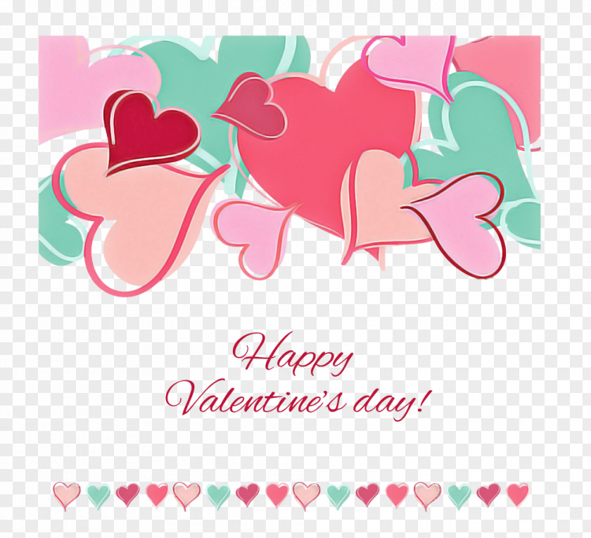 Pink Text Green Heart Teal PNG