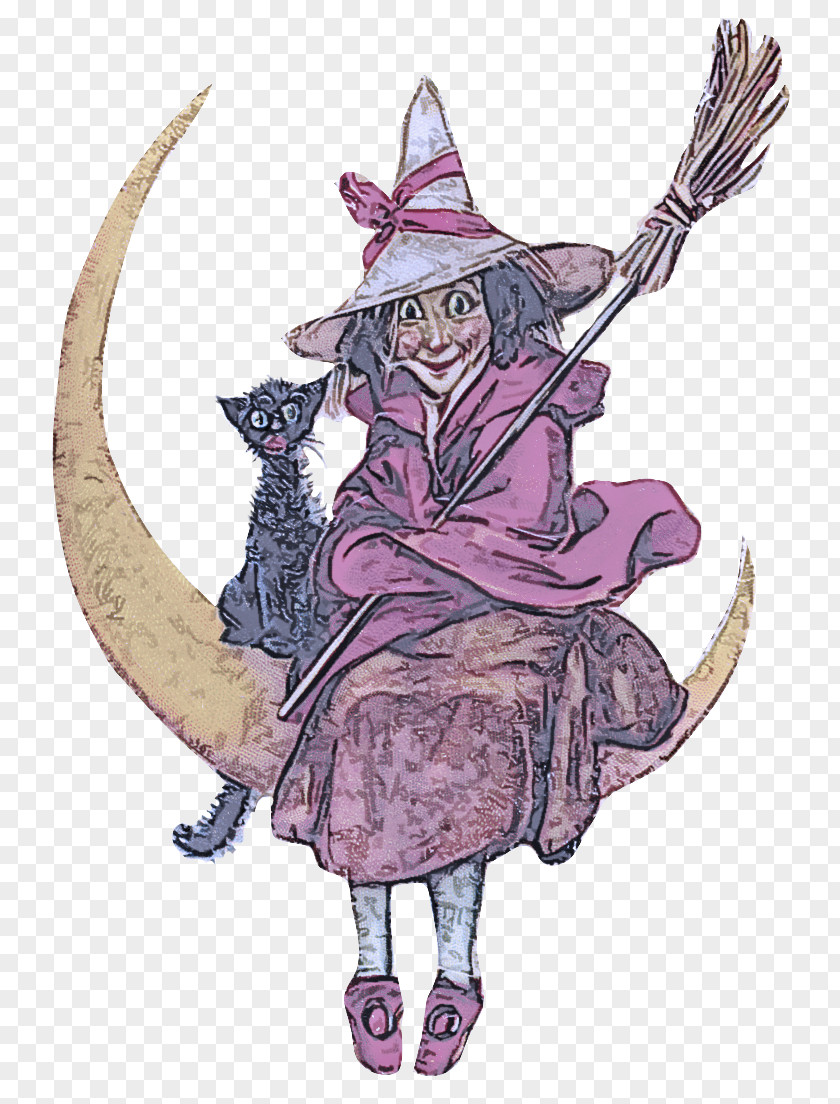 Cartoon Costume Design Witch Hat Cat PNG