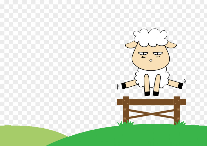 Ocd Cattle Jumping Sheep Illustration Cartoon PNG