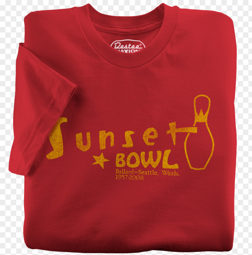 Printed T Shirt Red T-shirt Sleeve Clothing Bowling PNG