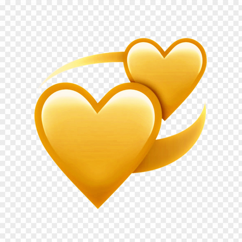 Scrolled Heart Yellow Emoji Love M-095 PNG