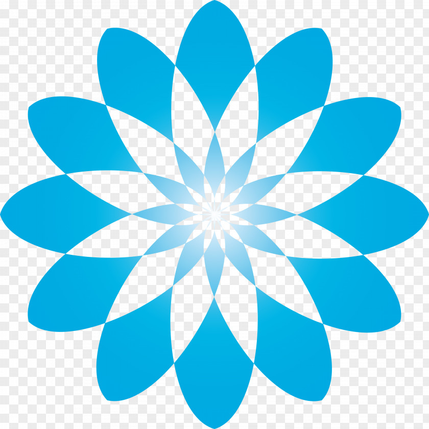 Blue Aqua Petal Plant Logo PNG