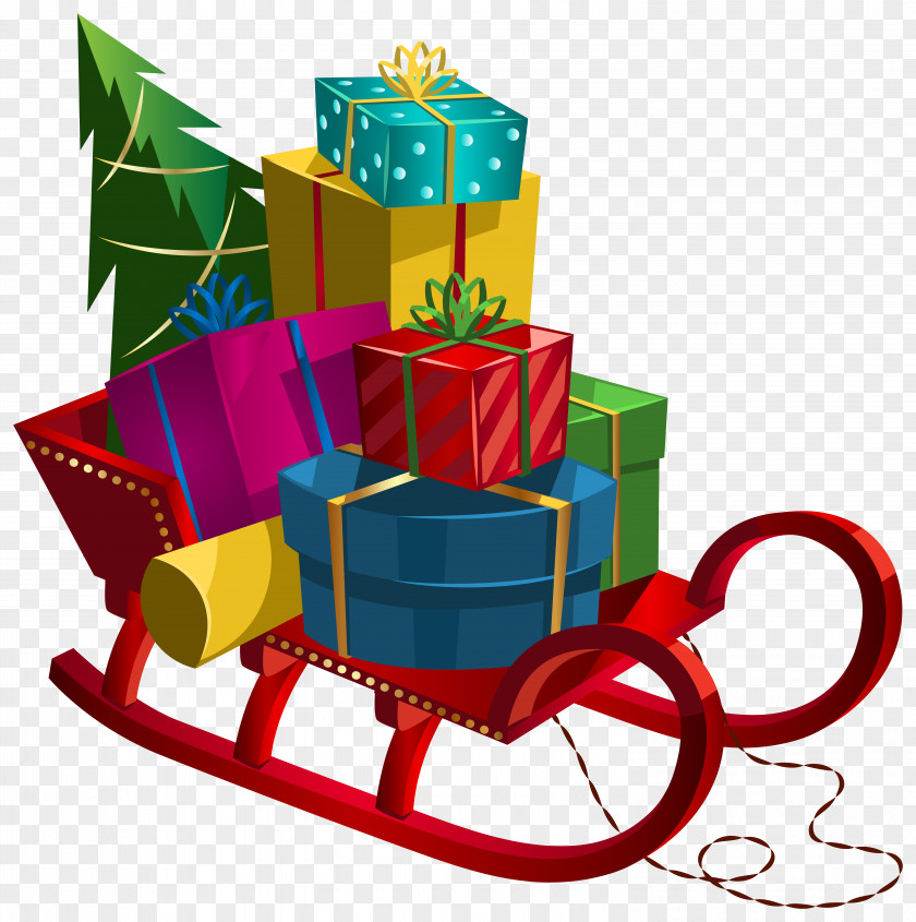 Christmas Sleigh With Gifts Clip-Art Image Gift Clip Art PNG