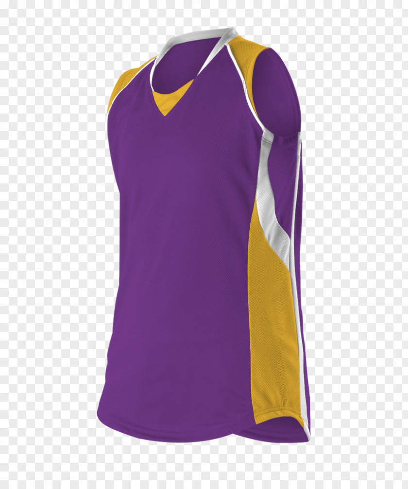 Purple And Gold T-shirt Tennis Polo Sleeveless Shirt PNG
