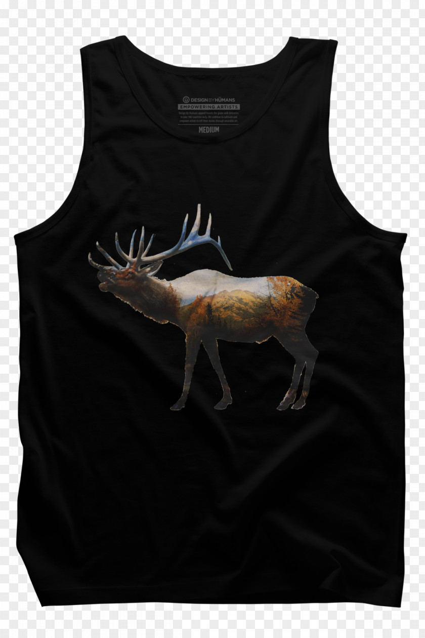 Elk Head T-shirt Sleeveless Shirt Polo PNG