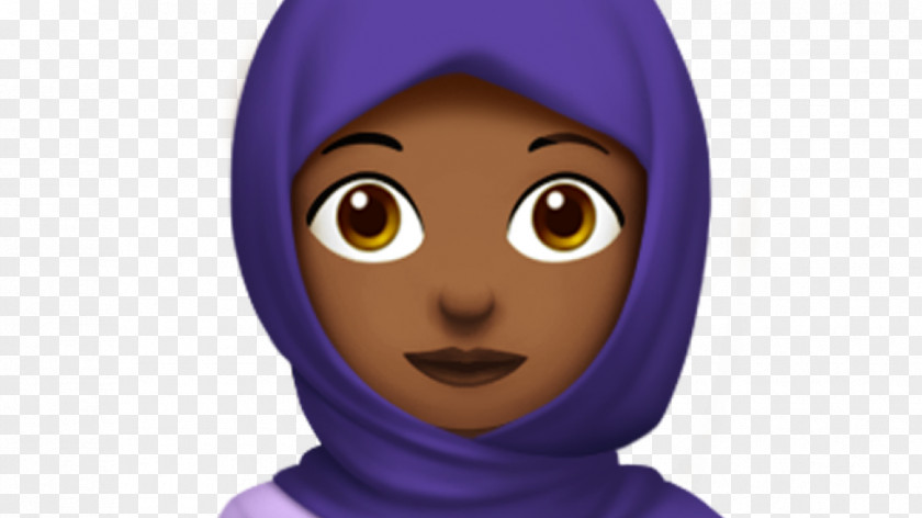 Emoji World Day Hijab Headscarf Apple Color PNG